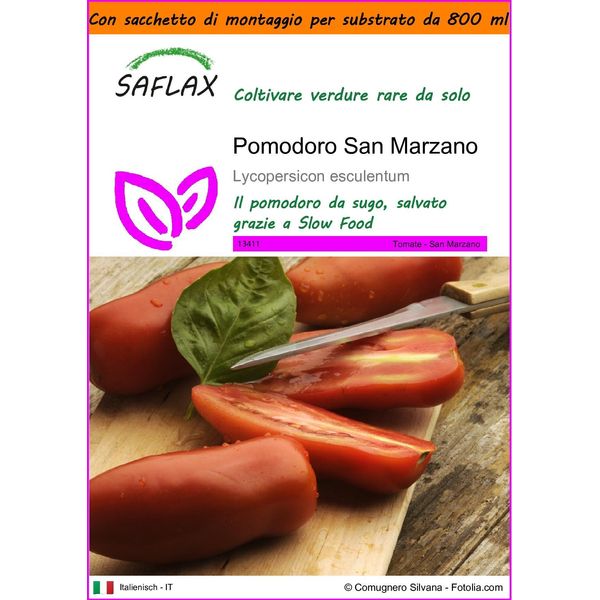 Saflax Garden In The Bag - Pomodoro San Marzano - 10 Semi - Lycopersicon-image