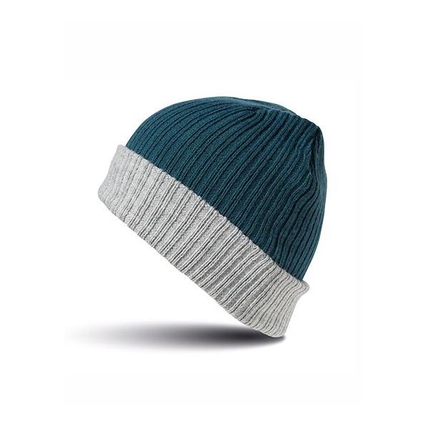 Result Winter Essentials RC378X | Cappello A Maglia A Doppio Strato Cappello Invernale - Colore: Verde Acqua/Grigio - Taglia: Unica-image
