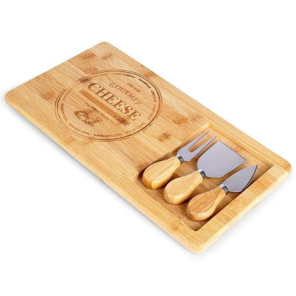 Vassoio Per Formaggi Con Accessori In Bambù E Acciaio Inox-image