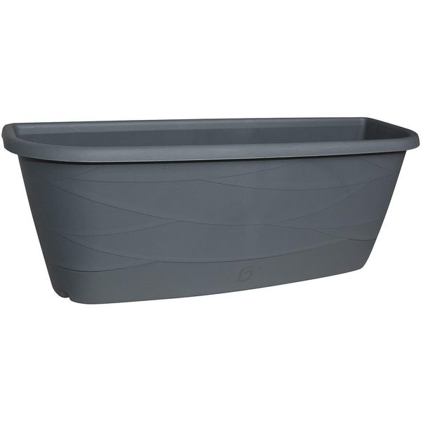 Fioriera Geli Maya Antracite 50 Cm Con Annaffiatoio E Supporto - Plastica-image