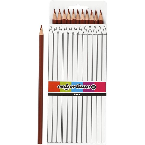 Matite Colorate Triangolari - Marrone, 12 Pezzi.-image