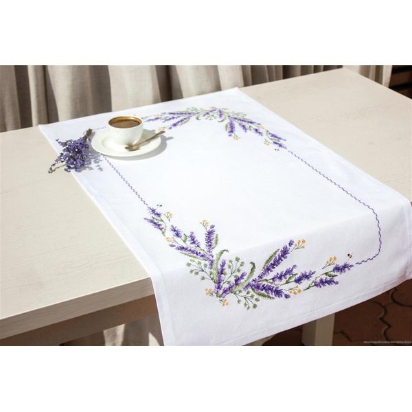 Luca-S Runner Da Tavola A Punto Croce "Lavanda"", Schema Contato, 75X46Cm"-image
