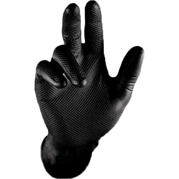 Guanto Monouso Grip, In Nitrile, Non Svergolato, Nero, Misura 10, Scatola=50 Pezzi-image