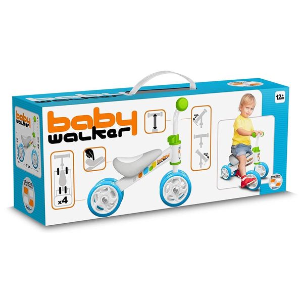 Skids Control Balance Bikes 4 Ruote Loopfiets Met 4 Wielen Junior Blu/Bianco-image