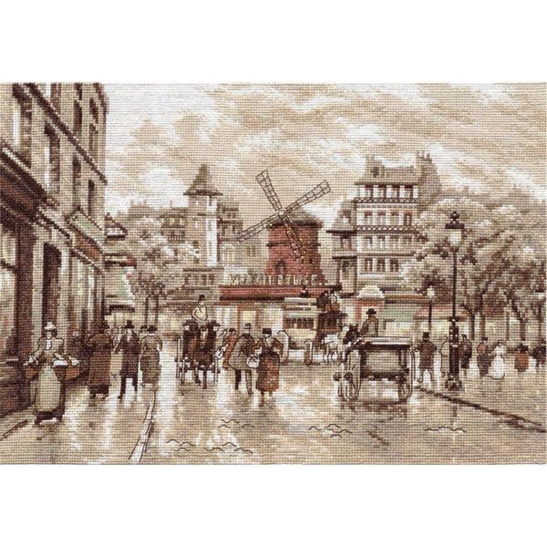Set Punto Croce Panna "Paris. Moulin Rouge"" 37,5X27Cm, Schema Di Conteggio"-image