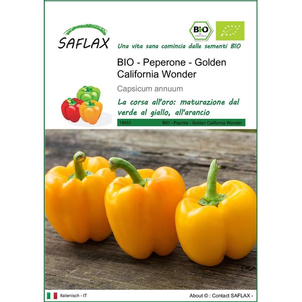 Saflax -- Peperone - Golden California Wonder - 20 Semi - Capsicum-image