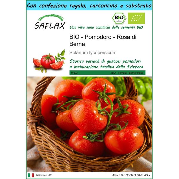 Saflax Set Regalo -- Pomodoro - Rosa Di Berna - 10 Semi - Solanum-image