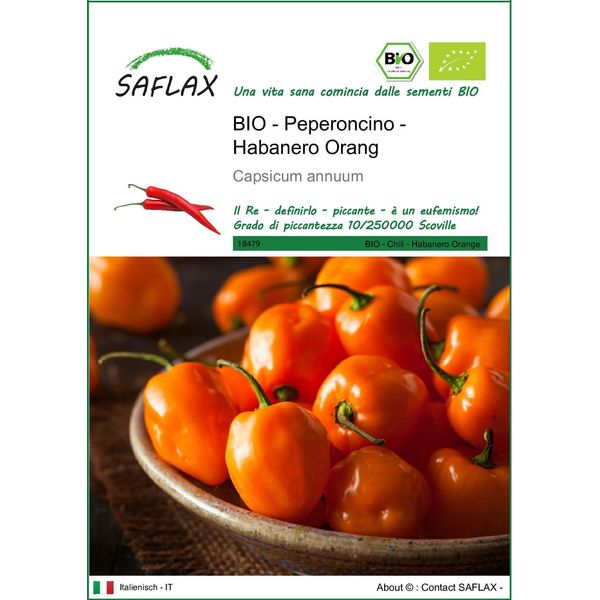 Saflax -- Peperoncino - Habanero Orang - 20 Semi - Capsicum-image