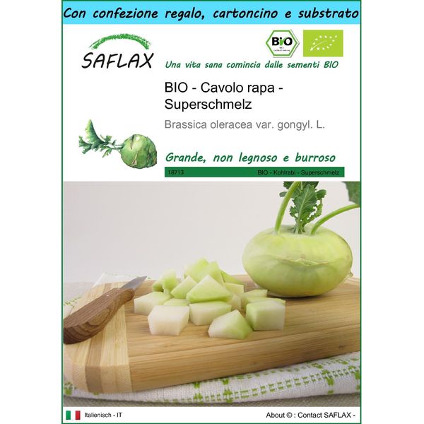 Saflax Set Regalo - Bio - Cavolo Rapa - Superschmelz - 20 Semi - Brassica-image