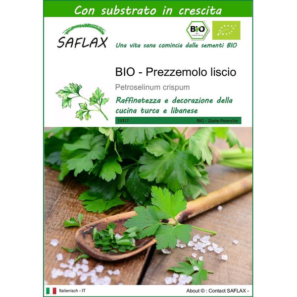 Saflax -- Prezzemolo Liscio - 600 Semi - Con Substrato - Petroselinum-image