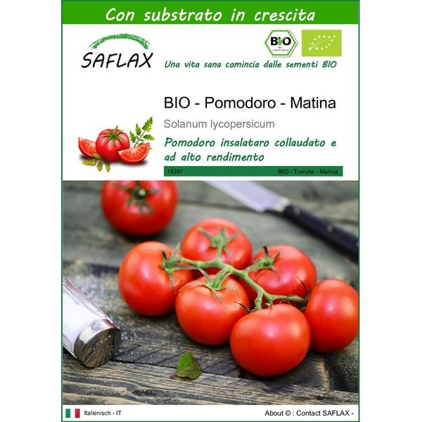 Saflax - Bio - Pomodoro - Matina - 10 Semi - Con Substrato - Solanum-image