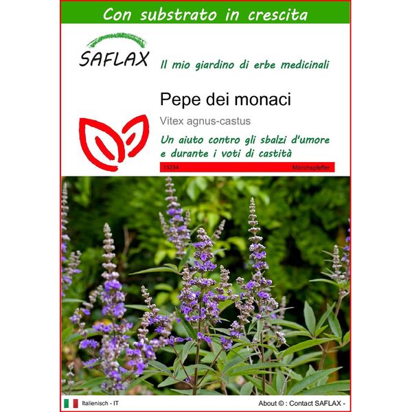 Saflax - Pepe Dei Monaci - 30 Semi - Con Substrato - Vitex-image