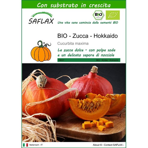 Saflax -- Zucca - Hokkaido - 5 Semi - Con Substrato - Cucurbita-image
