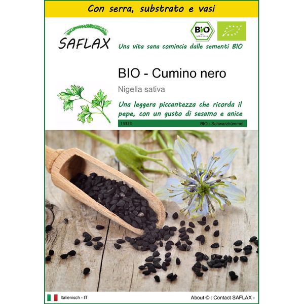 Saflax Insieme Di Coltivazione -- Cumino Nero - 300 Semi - Nigella-image