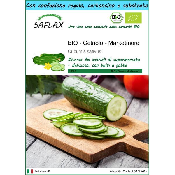 Saflax Set Regalo -- Cetriolo - Marketmore - 20 Semi - Cucumis-image