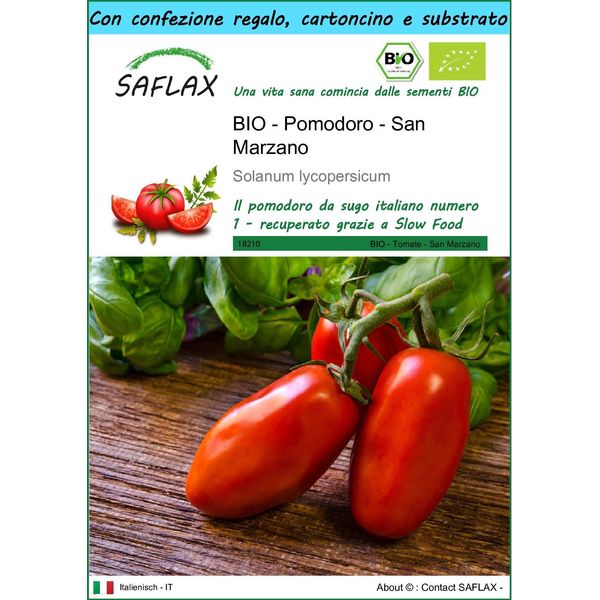 Saflax Set Regalo -- Pomodoro - San Marzano - 15 Semi - Solanum-image