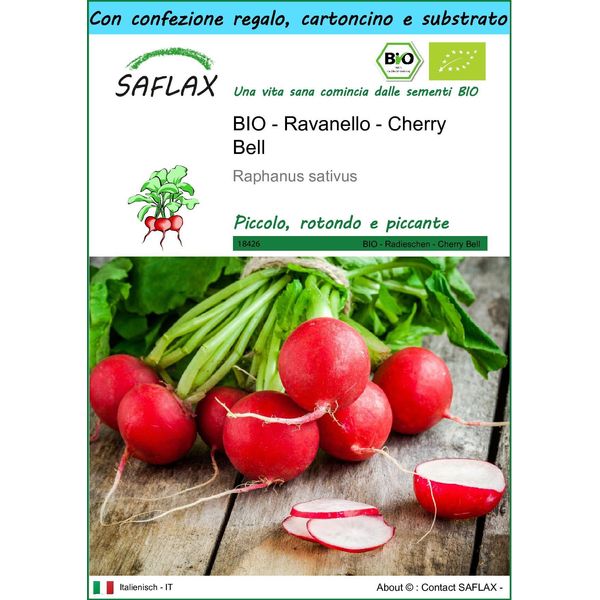 Saflax Set Regalo -- Ravanello - Cherry Bell - 100 Semi - Raphanus-image