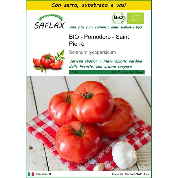 Saflax Insieme Di Coltivazione -- Pomodoro - Saint Pierre - 15 Semi - Solanum-image