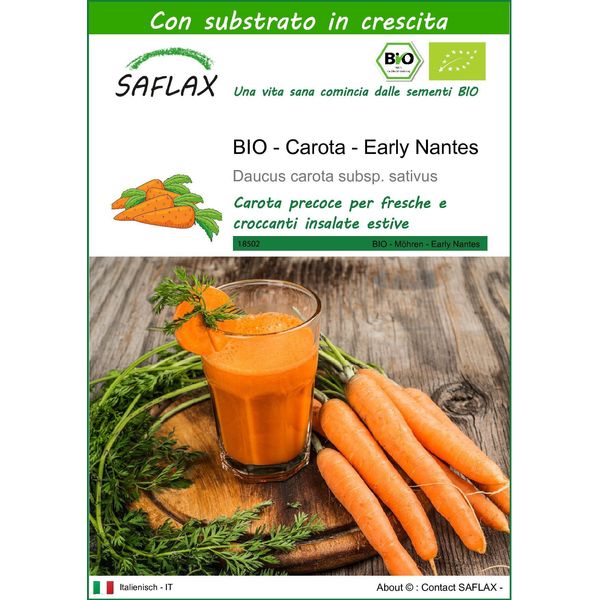 Saflax -- Carota - Early Nantes - 1500 Semi - Con Substrato - Daucus-image
