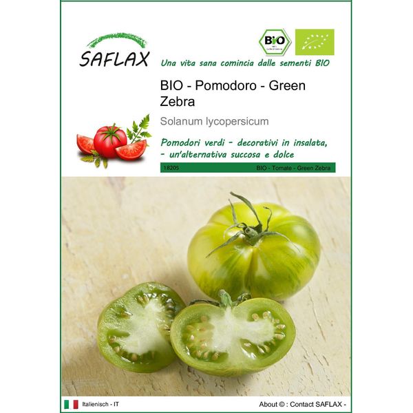 Saflax -- Pomodoro - Green Zebra - 10 Semi - Solanum-image
