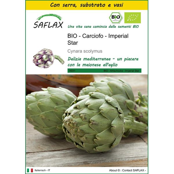 Saflax Insieme Di Coltivazione -- Carciofo - Imperial Star - 5 Semi - Cynara-image