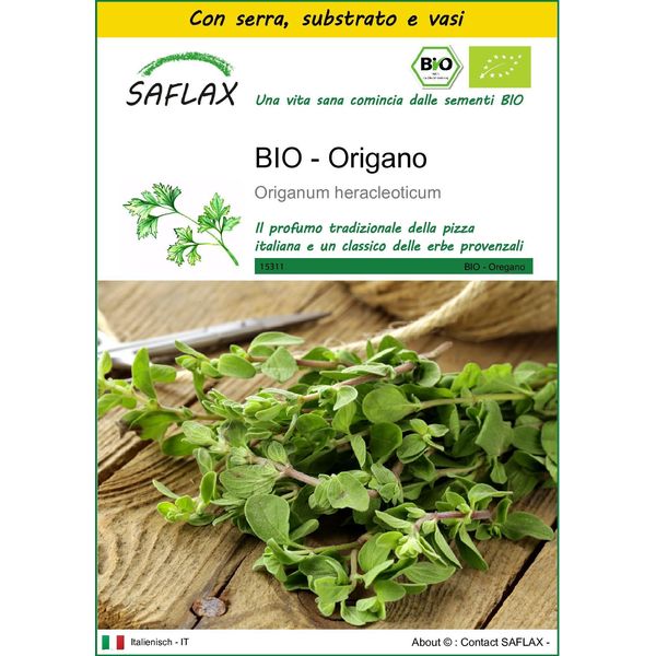 Saflax Insieme Di Coltivazione -- Origano - 1500 Semi - Origanum-image