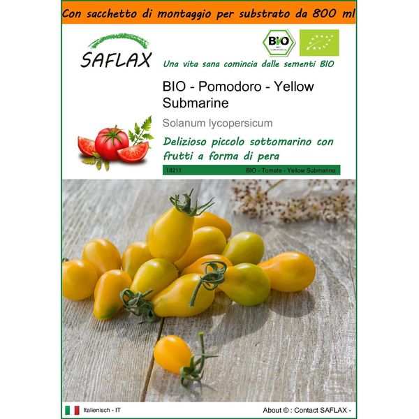 Saflax Garden In The Bag -- Pomodoro - Yellow Submarine - 10 Semi - Solanum-image
