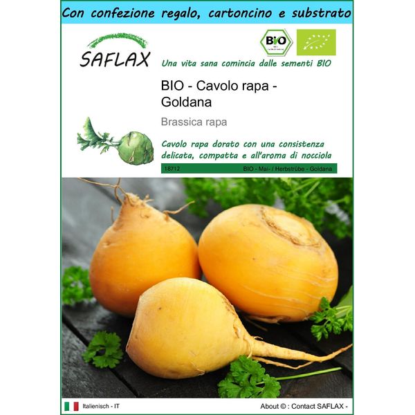 Saflax Set Regalo - Bio - Cavolo Rapa - Goldana - 500 Semi - Brassica-image