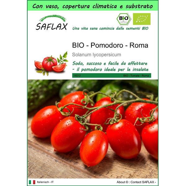 Saflax Garden To Go - Bio - Pomodoro - Roma - 15 Semi - Solanum-image
