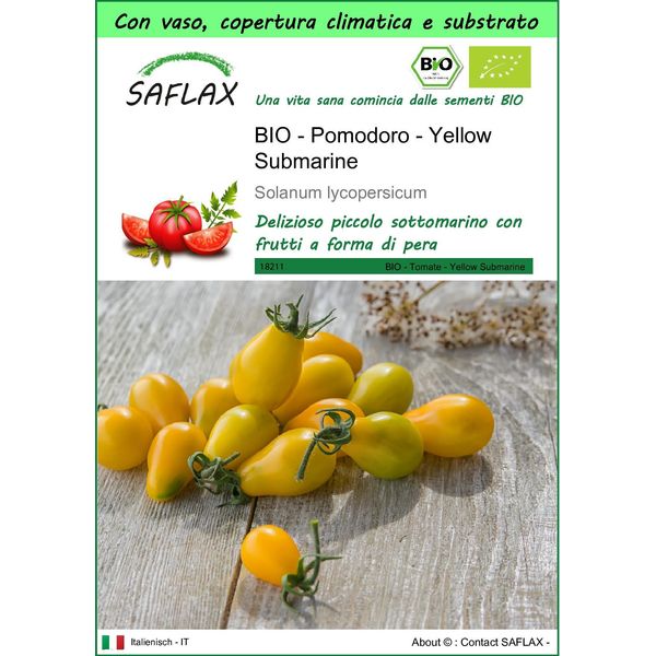 Saflax Garden To Go - Bio - Pomodoro - Yellow Submarine - 10 Semi - Solanum-image