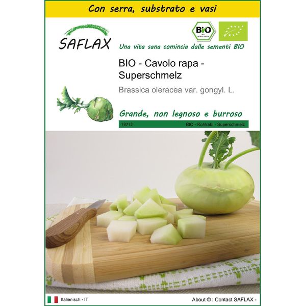 Saflax Insieme Di Coltivazione -- Cavolo Rapa - Superschmelz - 20 Semi - Brassica-image