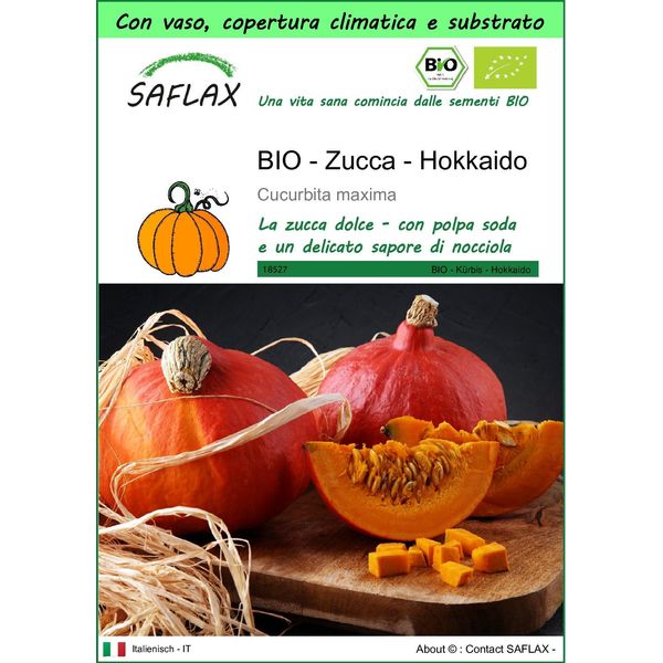 Saflax Garden To Go - Bio - Zucca - Hokkaido - 5 Semi - Cucurbita-image