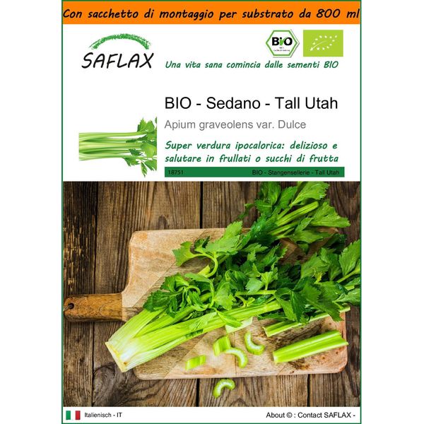 Saflax Garden In The Bag - Bio - Sedano - Tall Utah - 500 Semi - Apium-image