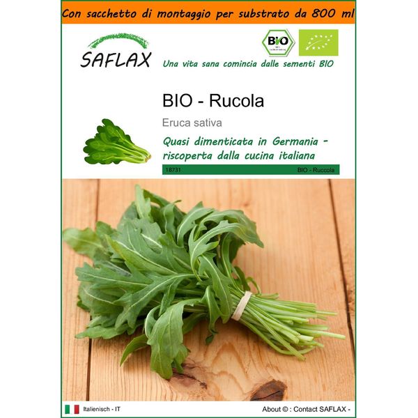 Saflax Garden In The Bag - Bio - Rucola - 3000 Semi - Eruca-image