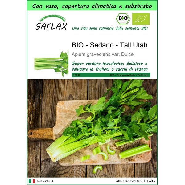 Saflax Garden To Go - Bio - Sedano - Tall Utah - 500 Semi - Apium-image
