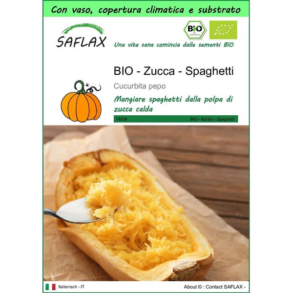 Saflax Garden To Go - Bio - Zucca - Spaghetti - 5 Semi - Cucurbita-image