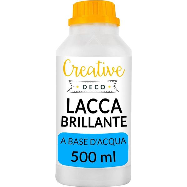 Creative Deco Lacca Finale Lucida, Acrilica | 500 Ml Base D'acqua | Vernice, Finitura Trasparente Per Legno, Compensato | Uso Interno E Esterno-image