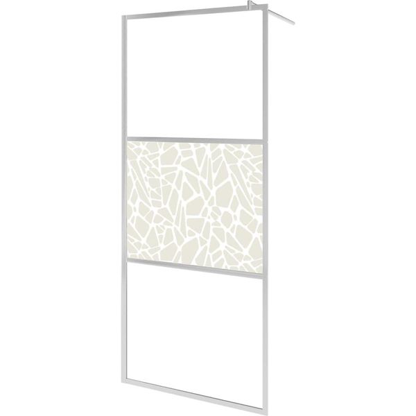Vidaxl Schermo Doccia Per Cabina Doccia Esg Design Vetro Pietra 115X195 Cm-image