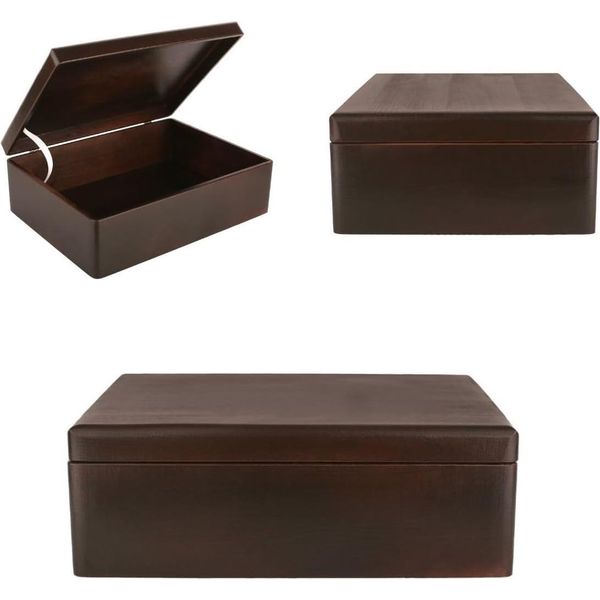 Creative Deco Xl Grande Marrone Scatola In Legno 40X30X14Cm | Con Coperchio | Contenitore Portaoggetti Per Decorare Cassetta Attrezzi Portagiochi-image