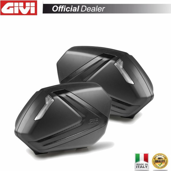 Coppia Valigie Laterali Monokey Side Givi V37NN Tech Carbon Look Fumè 37L-image