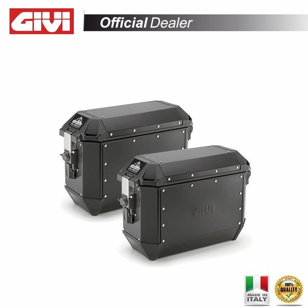 Coppia Valigie Laterali Monokey Givi ALA36B Trekker Alaska Black Line 36L-image
