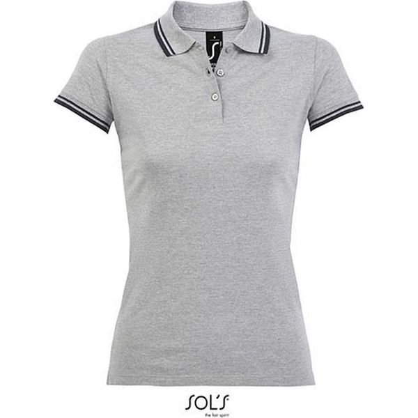 Sols 00578 | Polo Da Donna Pasadena - Colore: Grigio Melange/Navy - Taglia: Xxl-image