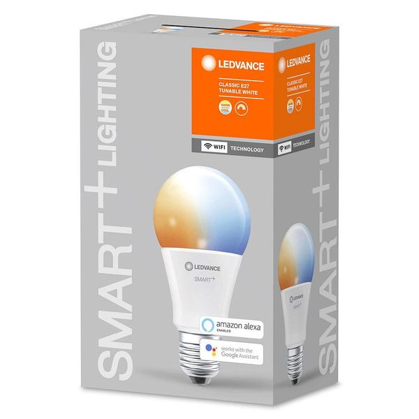 Ledvance Led Smart+ Lampadina A60 9,5W = 75W E27 Opaco 1055Lm Bianco Sintonizzabile 2700K-6500K Dimmerabile App Google Alexa Wifi-image