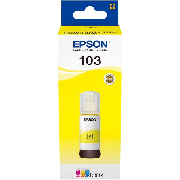 Epson 103 Ecotank Yellow Ink Bottle (We) - Giallo - Epson - Epson L5190 / L3156 / L3151 / L3150 / Ecotank L3110 - 65 Ml - Ad Inchiostro - Indonesia-image