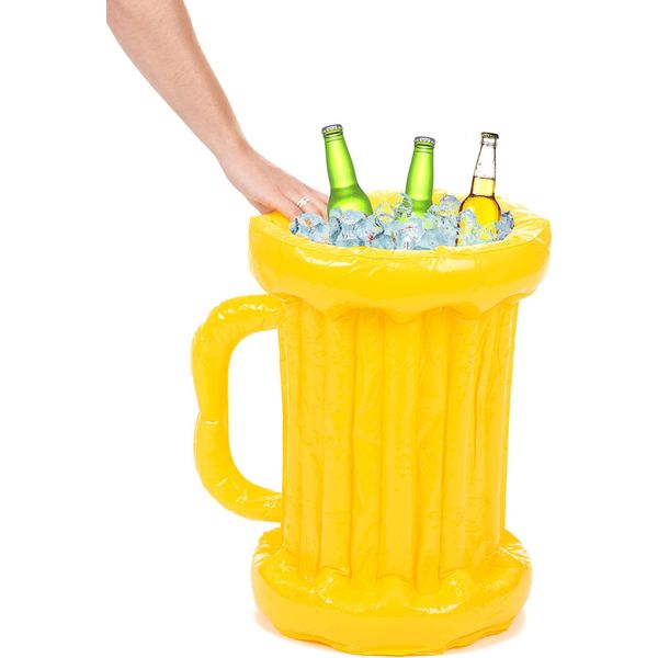 Boccale Di Birra Gonfiabile Refrigeratore Per Bevande Giallo - Taglia Unica-image
