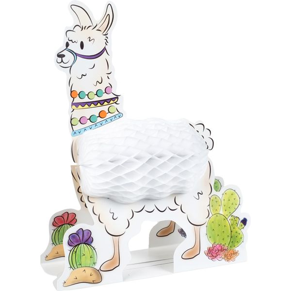 Decorazione Da Tavolo In Carta Llama Stand Llama Bianco 28 Cm - Taglia Unica-image