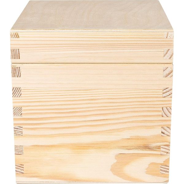 Creative Deco Quadrato Scatola In Legno Con Coperchio | 16X16X16Cm | Scatola Conteniore Portaoggetti Portagiochi | Perfetta Per Decoupage Documenti-image