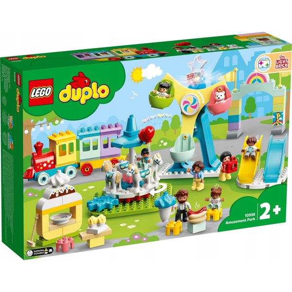 Lego 10956 Parco Avventura Duplo, Gioco Per Bambini Da 2 Anni Con Luna Park E Treno Per Bambine E Bambini, Mattoncini Per Costruire E Minifigure-image