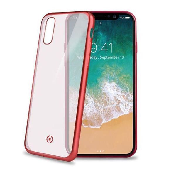 Celly Laser Matt Custodia Per Cellulare 14,7 Cm (5.8") Cover Rosso, Trasparente"-image