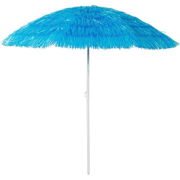 Ombrellone Hawaii Ombrellone Da Giardino Ombrellone Da Spiaggia Rotondo Ø1,6M Blu-image